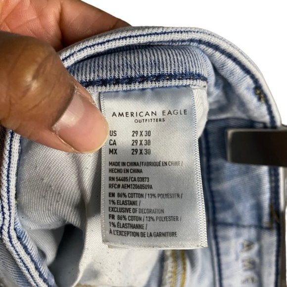 American Eagle Men's Light Wash Slim Denim Jeans - Picture 6 of 9